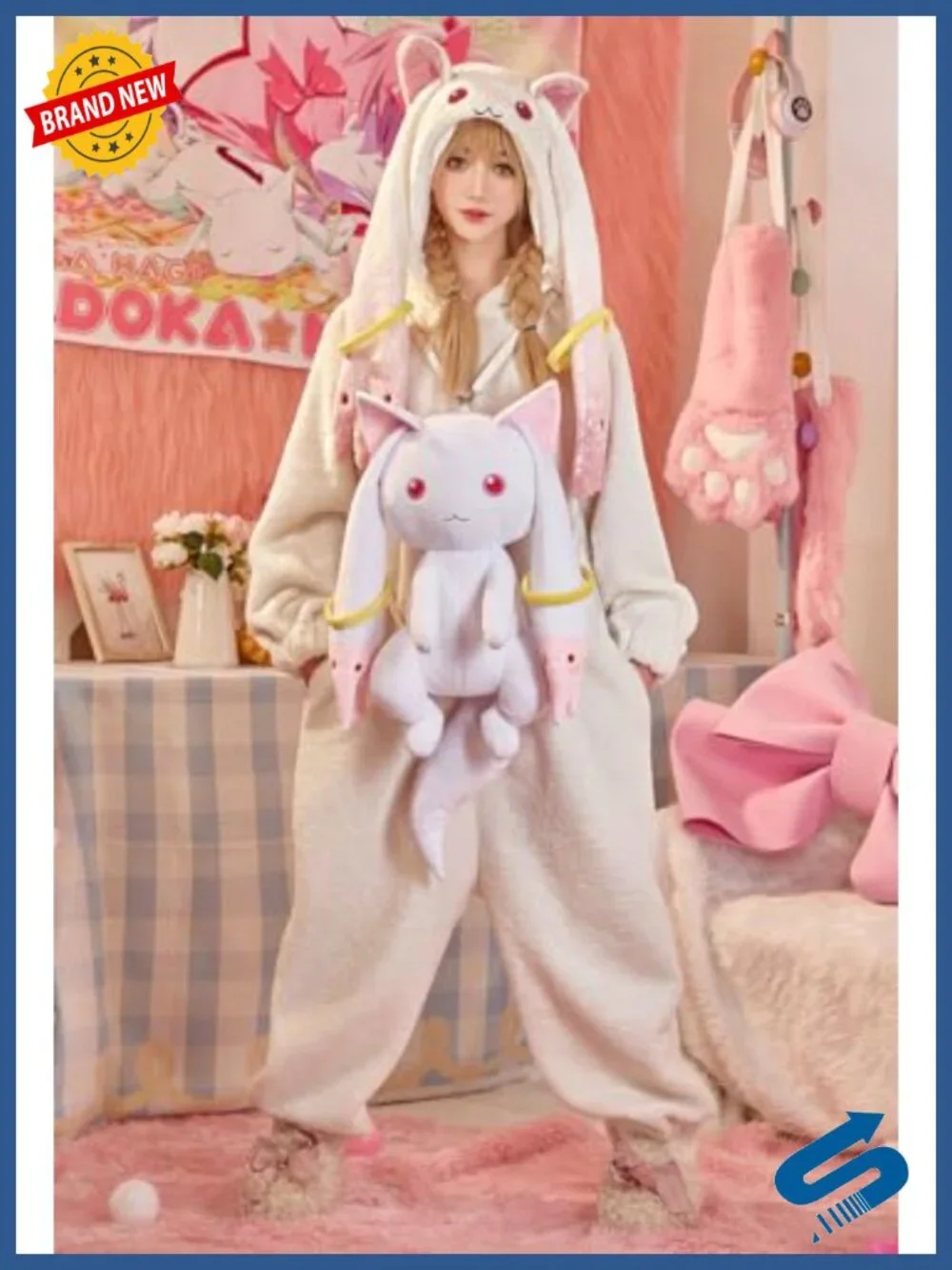 Cute Kyubey Anime Backpack - Officially Licensed Madoka Magica, Adjustable